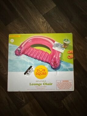 Sun Squad Inflatable Pink Lounge Chair
